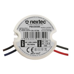 ZASILACZ 12V OKRĄGŁY 15W HERMETYCZNY IP67 